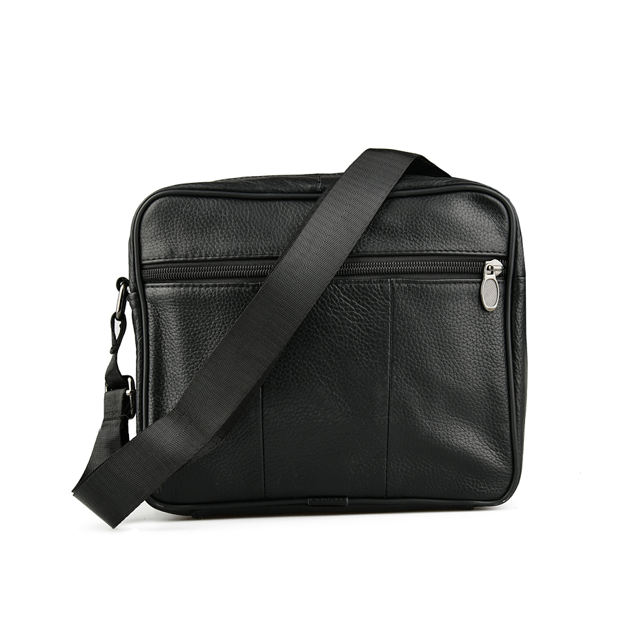 мъжка чанта естествена кожа черна 1