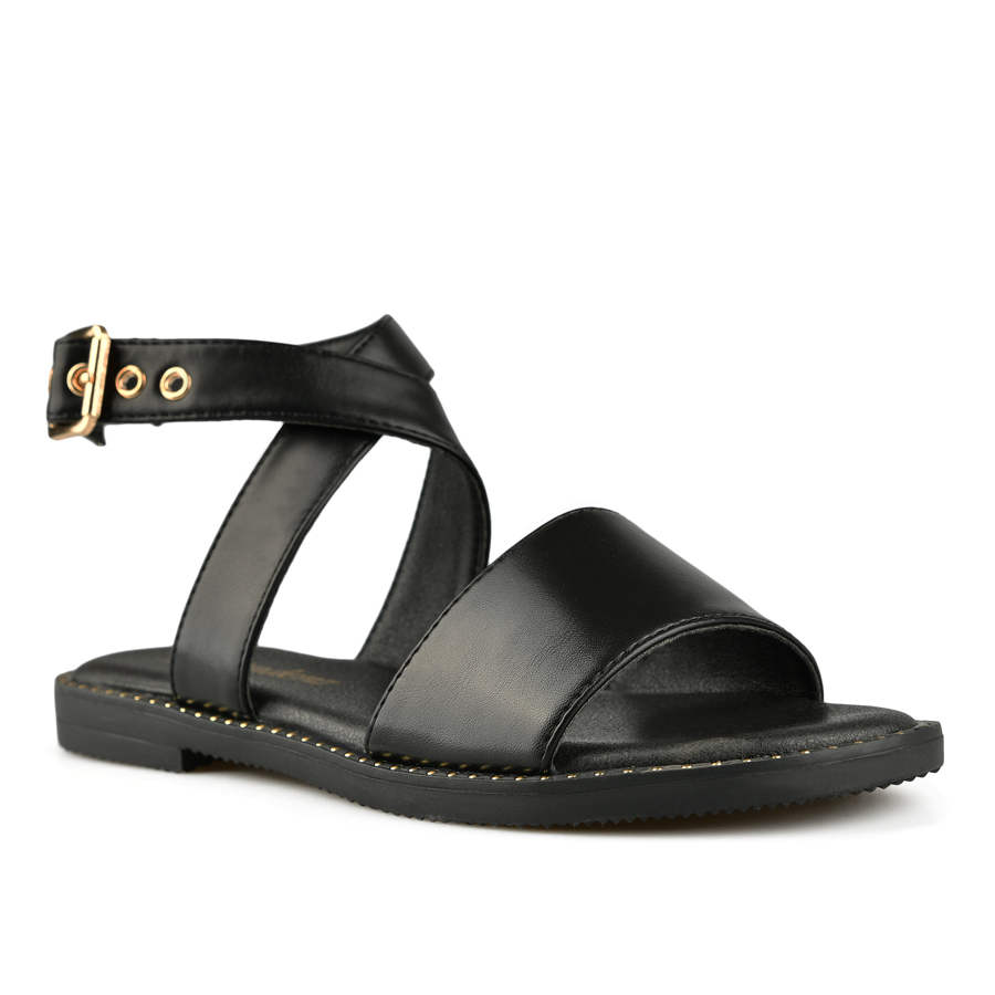 дамски сандали еко кожа черни 2