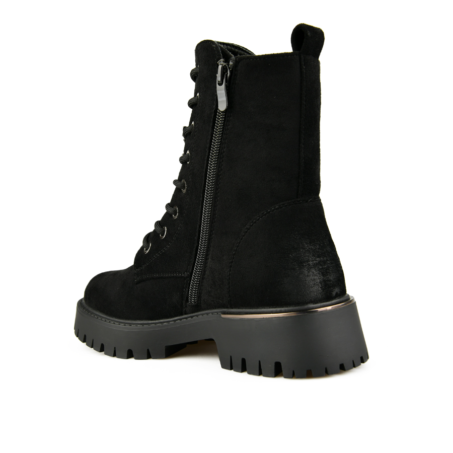 γυναικεία μποτάκια ύφασμα μαύρο 3