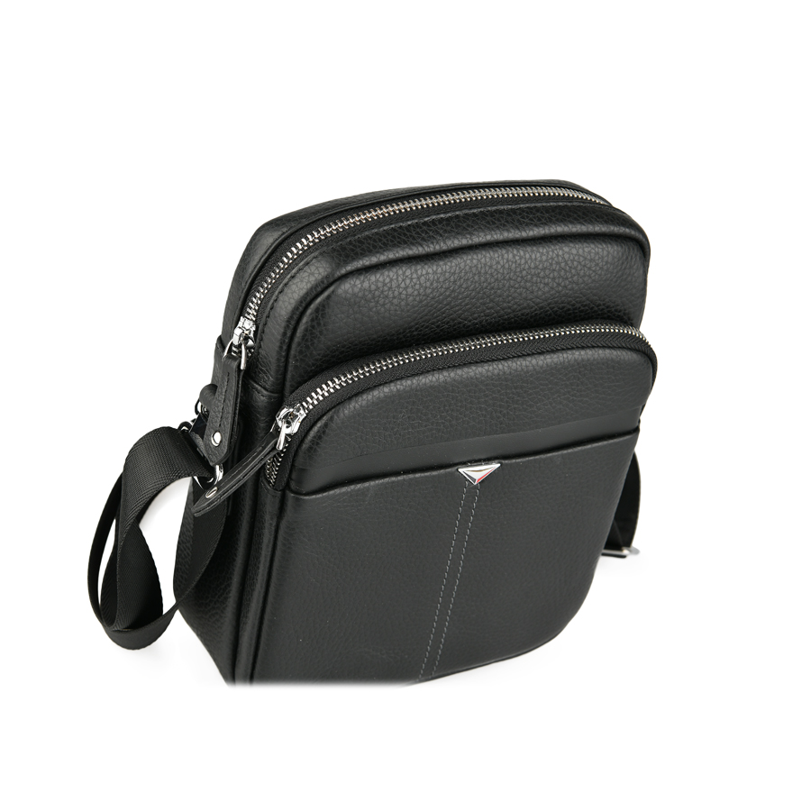 ανδρική τσάντα φυσικό δέρμα μαύρη 2