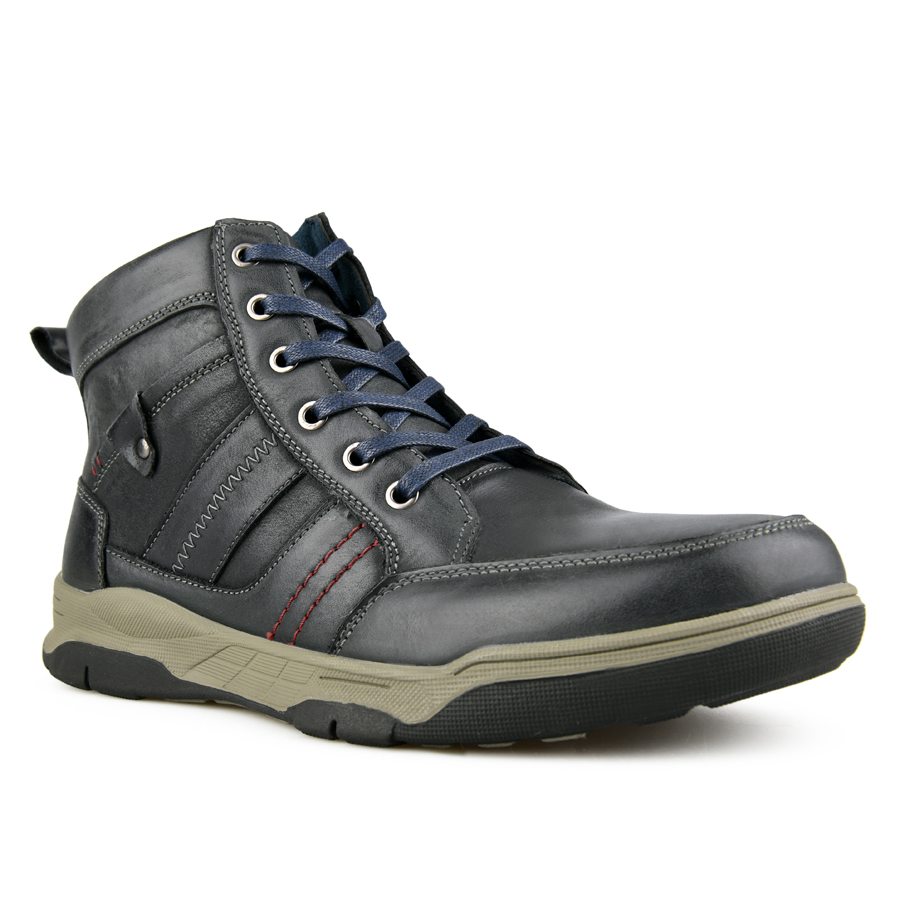botine bărbați piele naturală albastru închis 1