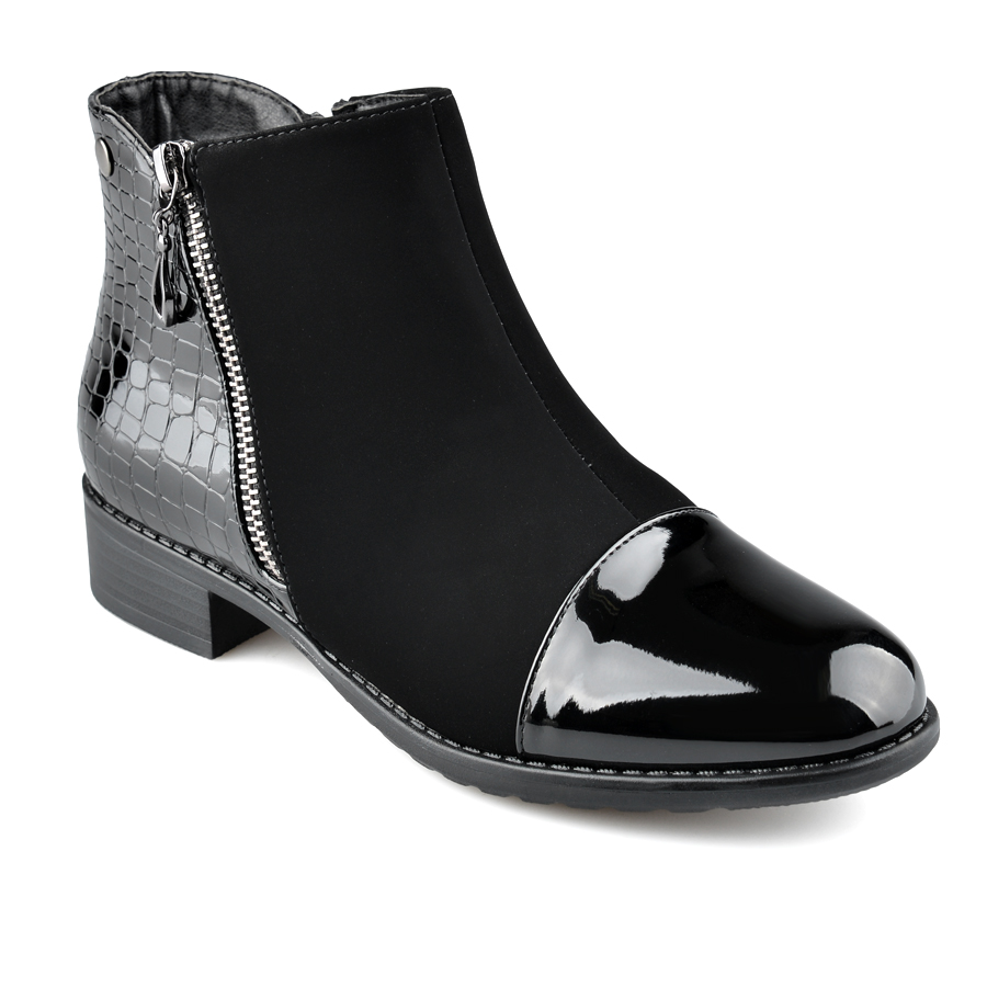 botine damă textil negru 2