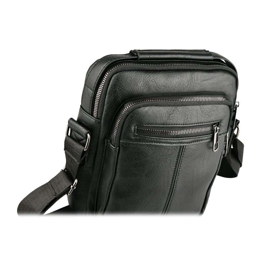 geantă bărbați piele ecologică negru 2