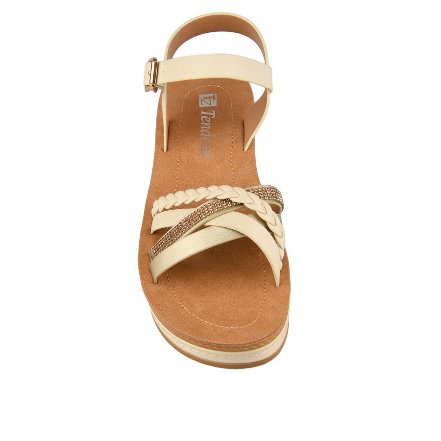 дамски сандали еко кожа светло бежови 1