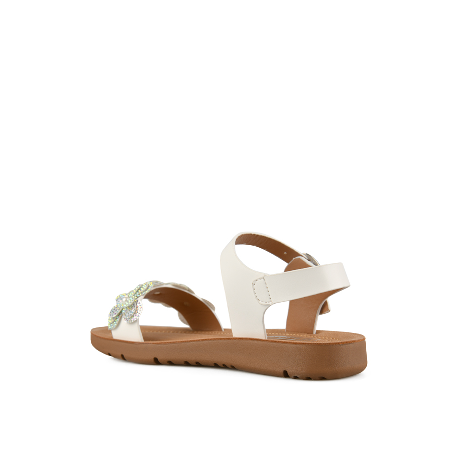 παιδικά σανδάλια ύφασμα/οικολογικό δέρμα λευκά 2