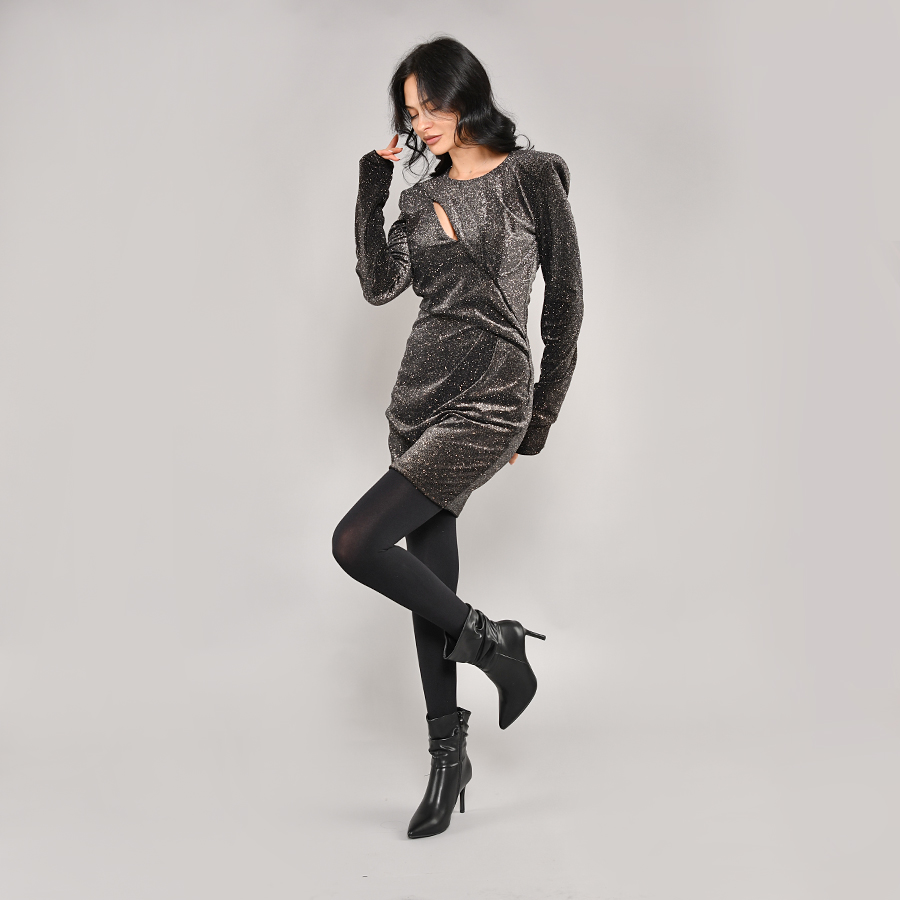 γυναικεία μποτάκια ύφασμα μαύρο 7