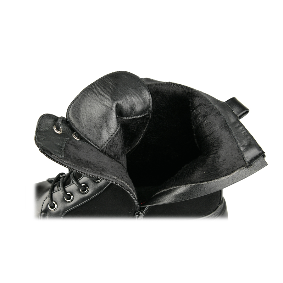 γυναικεία μποτάκια ύφασμα/οικολογικό δέρμα μαύρο 5