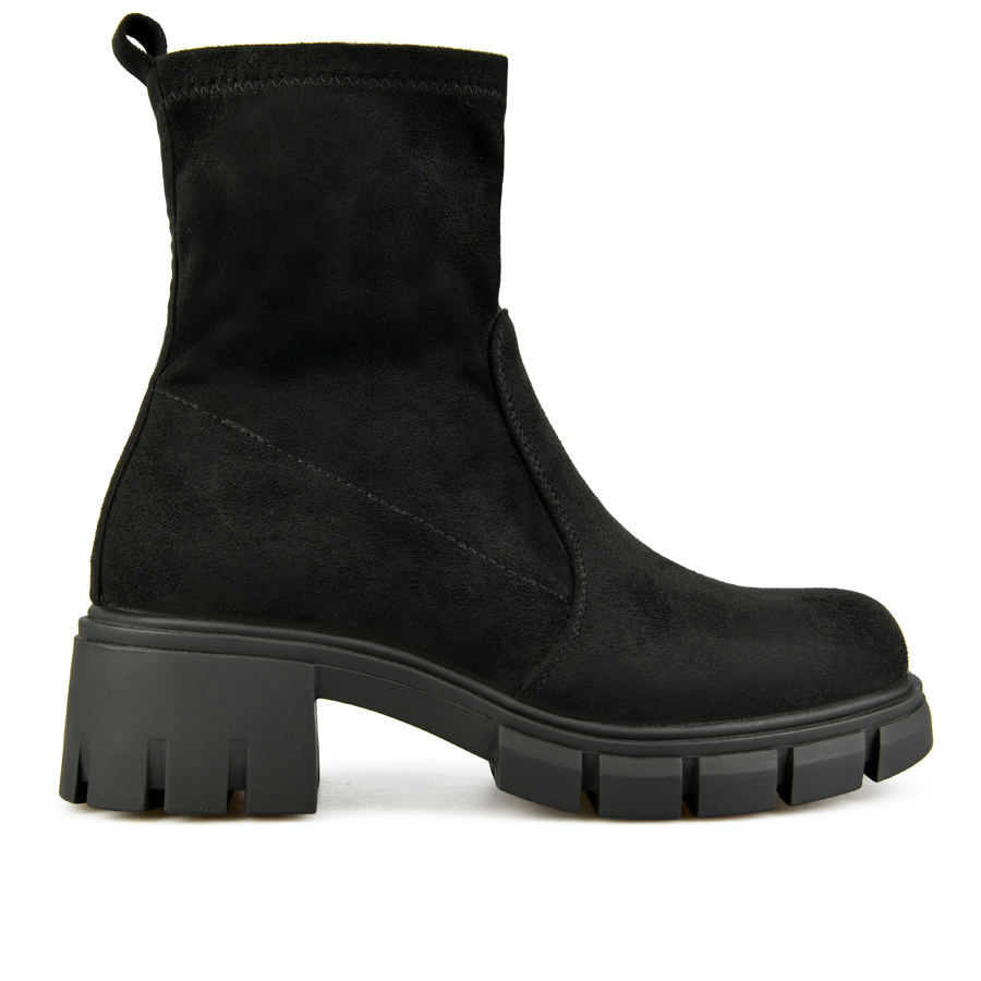 botine damă textil negru 0