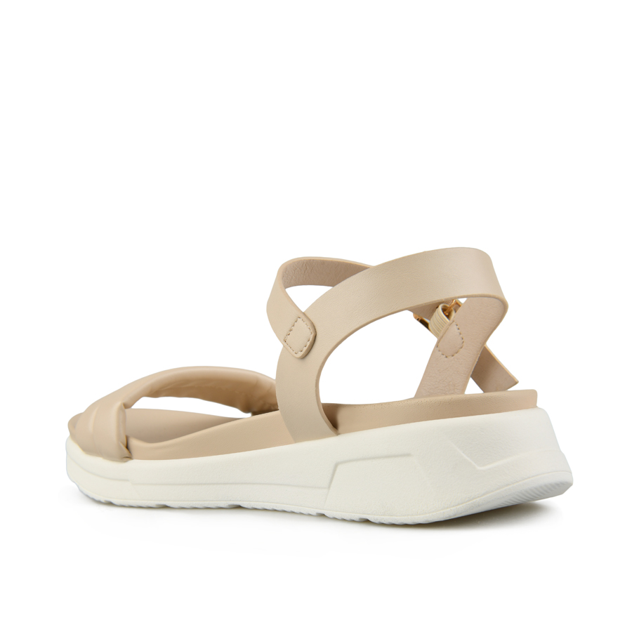 sandale damă piele ecologică bej deschis 3