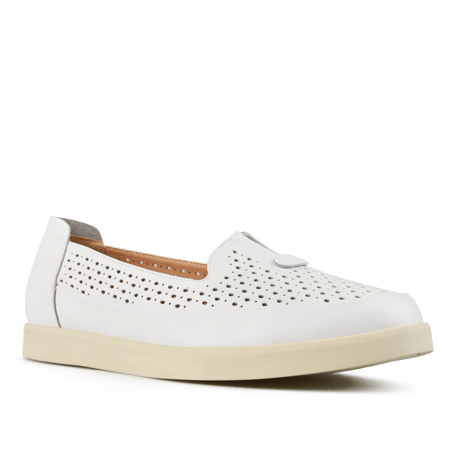 γυναικεία παπούτσια φυσικό δέρμα λευκά 2