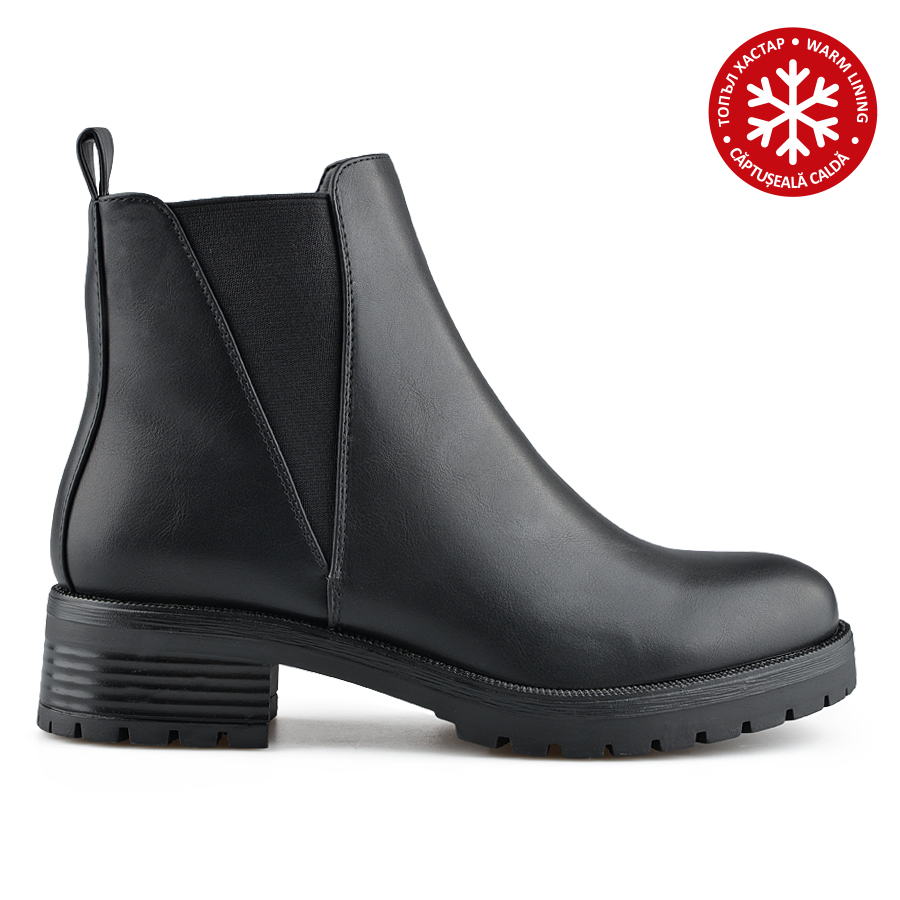 botine damă piele ecologică negru 0