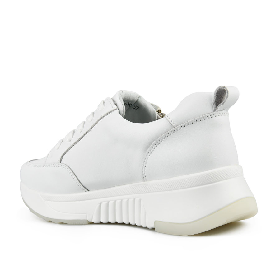 γυναικεία παπούτσια φυσικό δέρμα λευκό/γκρι 3