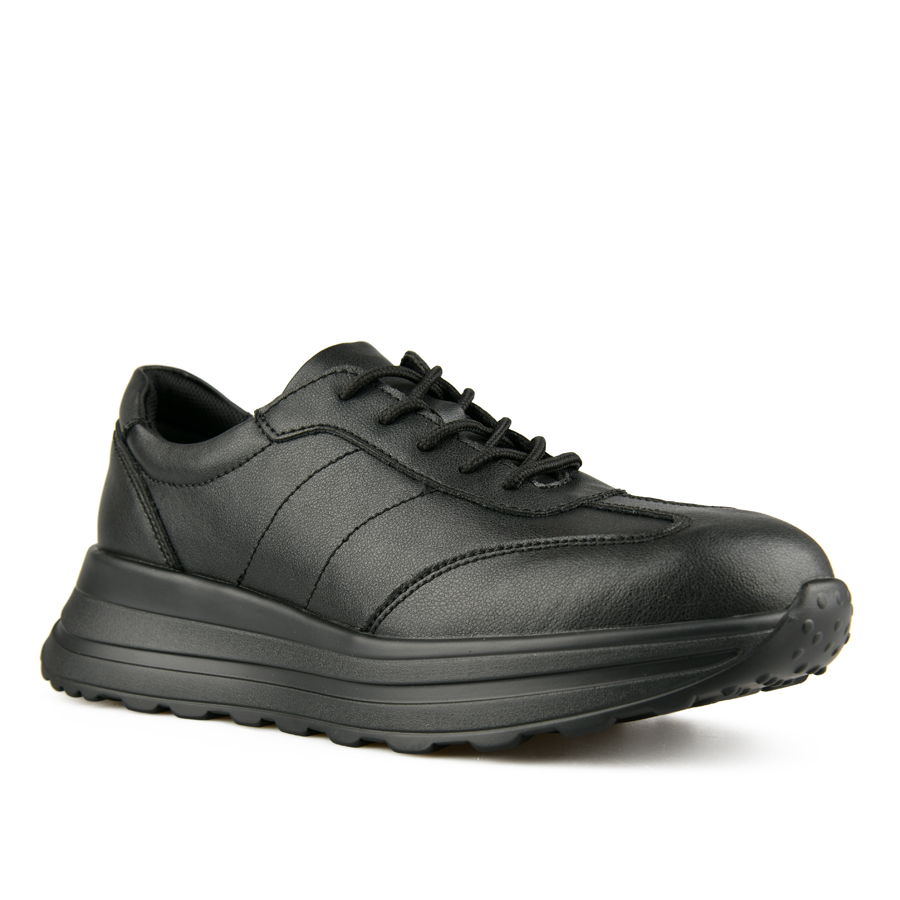 adidași damă piele naturală negru 1
