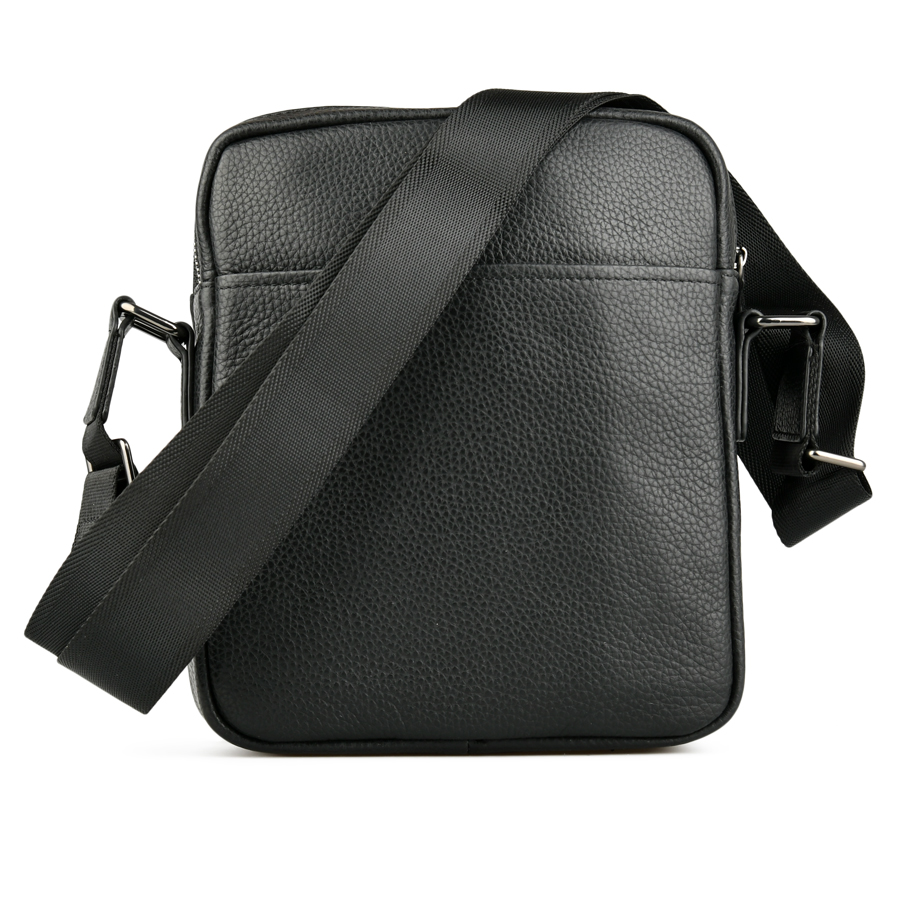 ανδρική τσάντα φυσικό δέρμα μαύρη 1