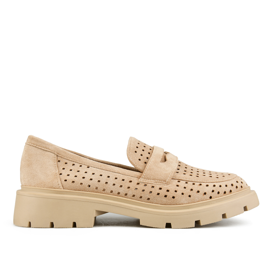 γυναικεία παπούτσια ύφασμα μπεζ 0