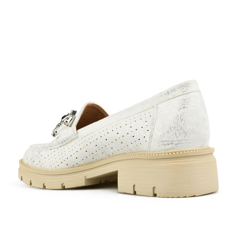 γυναικεία παπούτσια ύφασμα λευκά 3