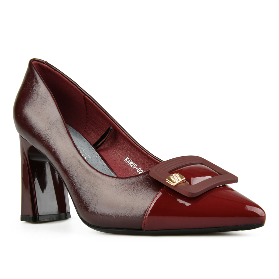 pantofi damă piele ecologică bordo 1