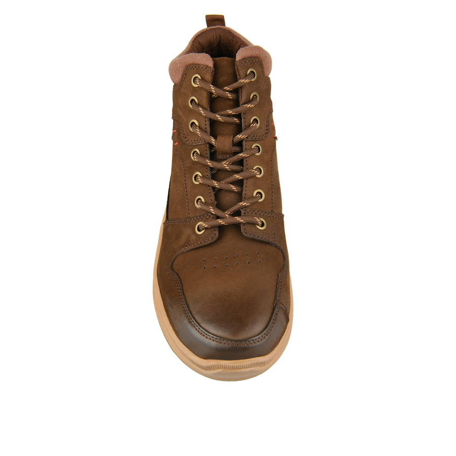 botine bărbați piele naturală/textil maro 2