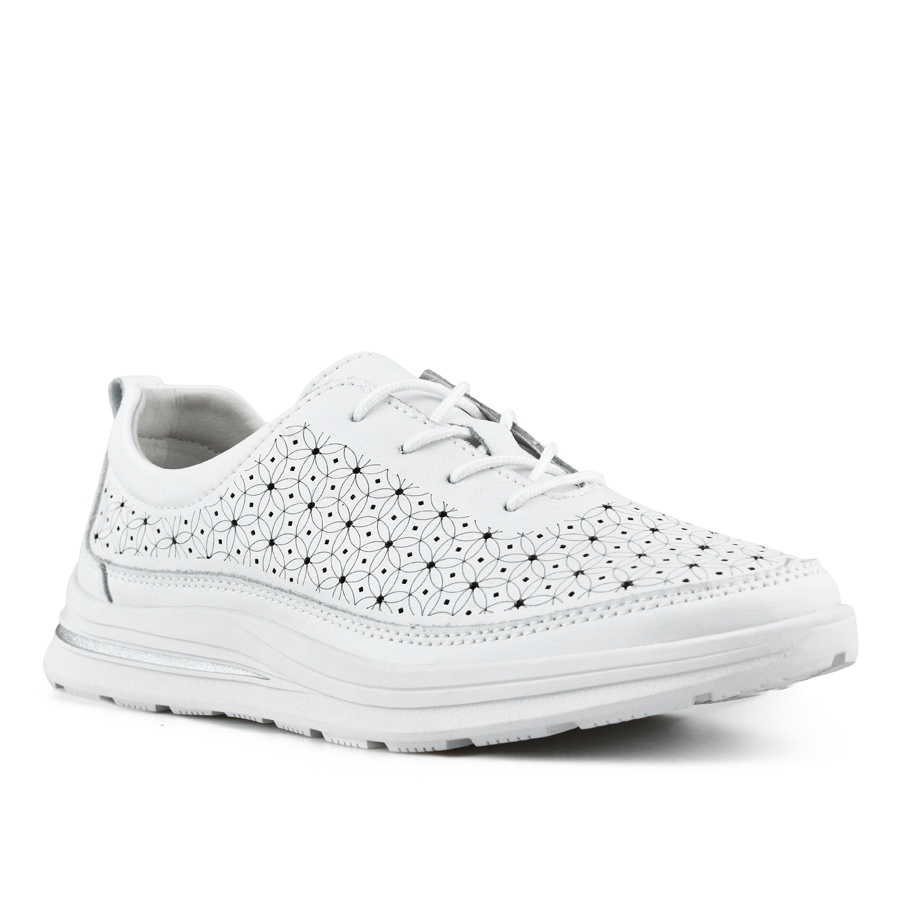 γυναικεία παπούτσια φυσικό δέρμα λευκά 1