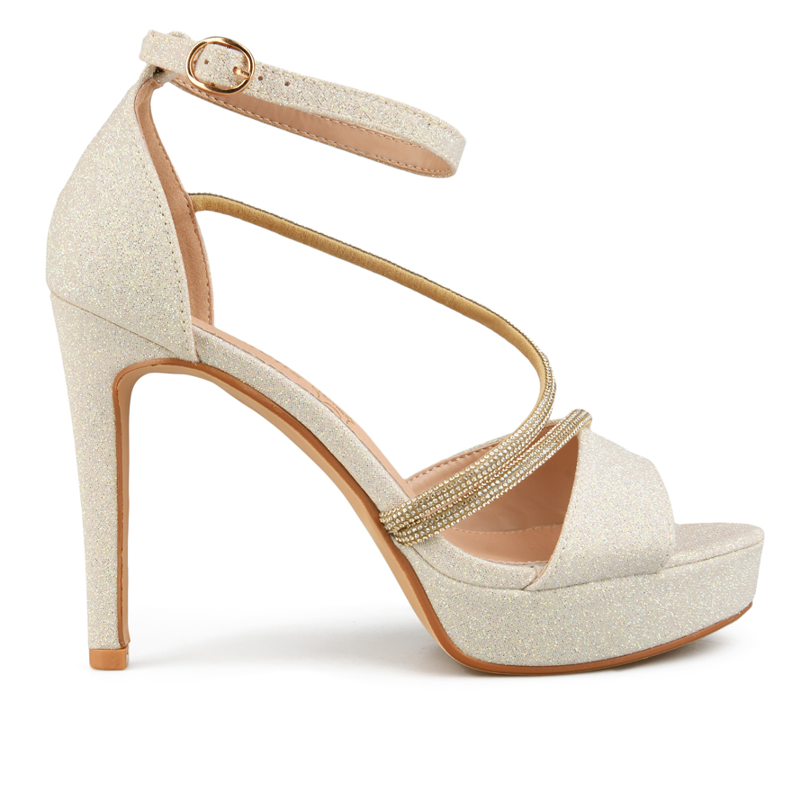 дамски сандали текстил светло златни 0