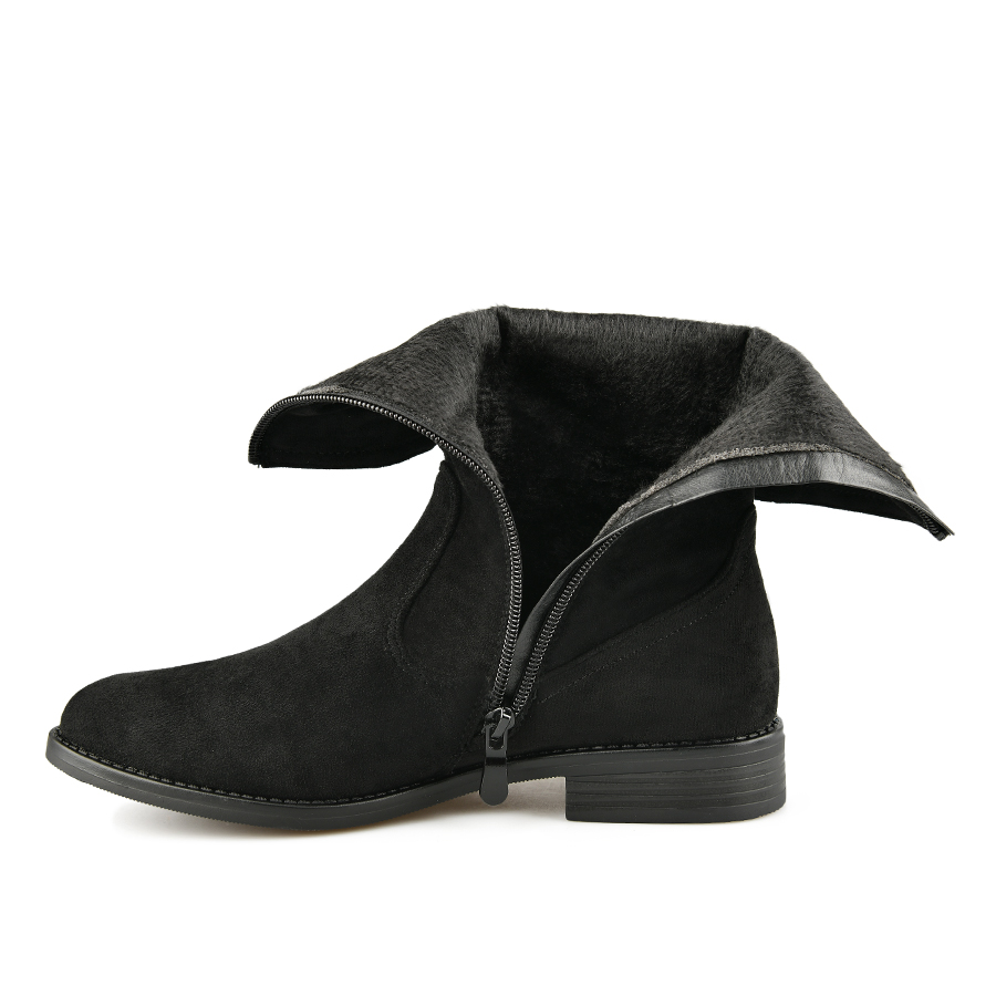botine damă textil negru 5