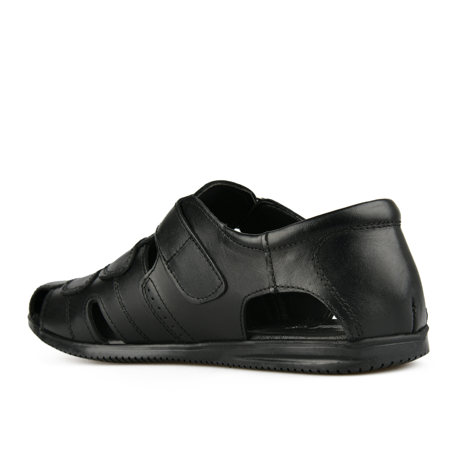 мъжки сандали естествена кожа черни 3