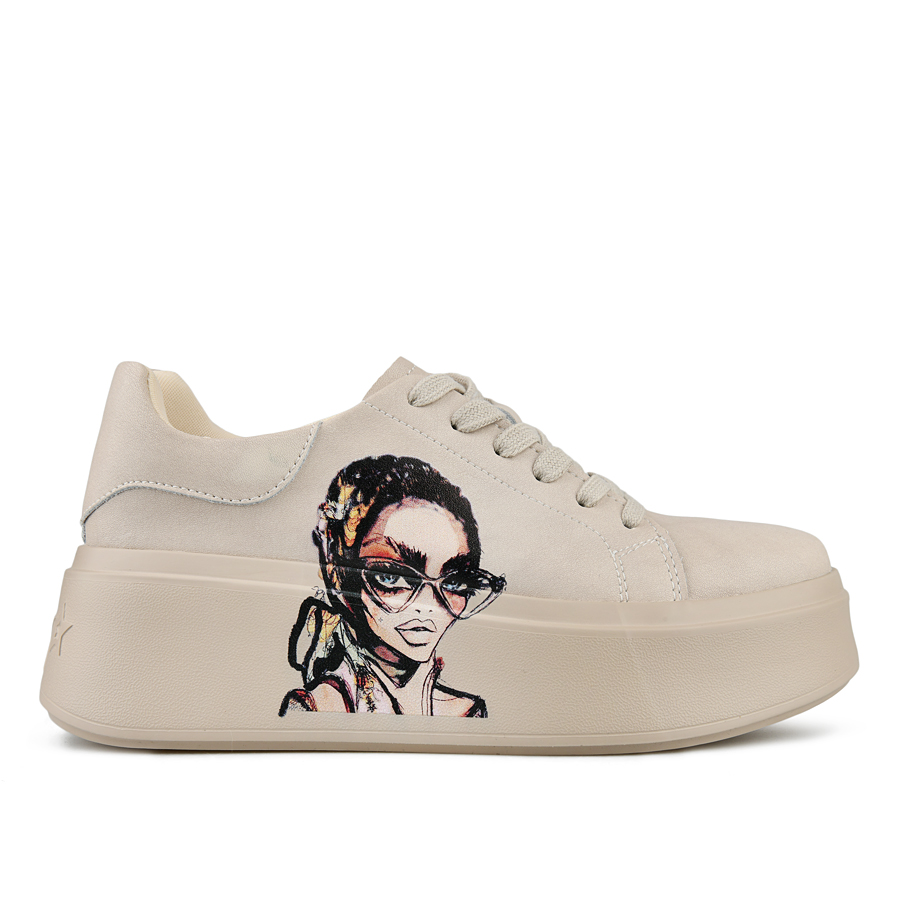 γυναικεία παπούτσια φυσικό δέρμα μπεζ 0