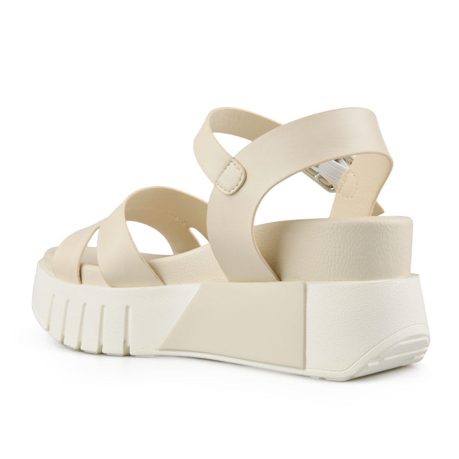 γυναικεία σανδάλια οικολογικό δέρμα ανοιχτό μπεζ 3