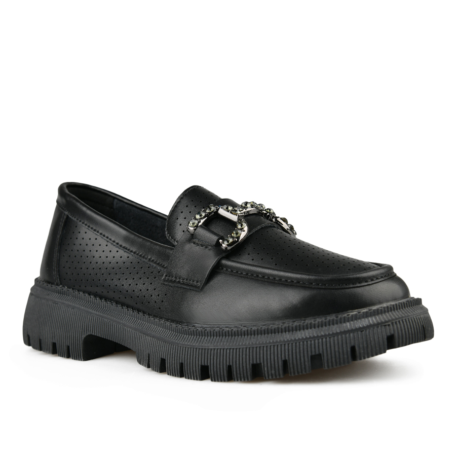 γυναικεία παπούτσια φυσικό δέρμα μαύρο 1