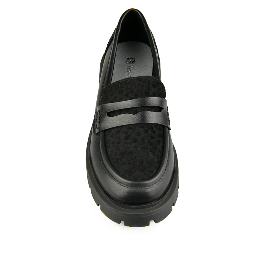 pantofi damă piele ecologică/textil negru 2