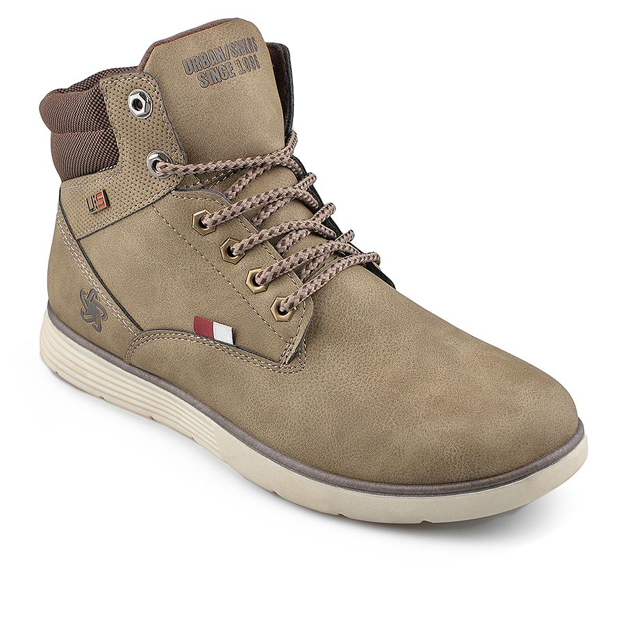 ανδρικά μποτάκια οικολογικό δέρμα μπεζ 1