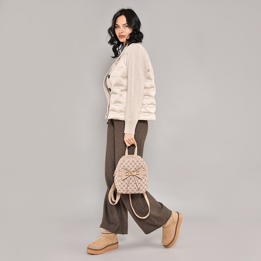 γυναικεία μποτάκια ύφασμα ανοιχτό καφέ 5