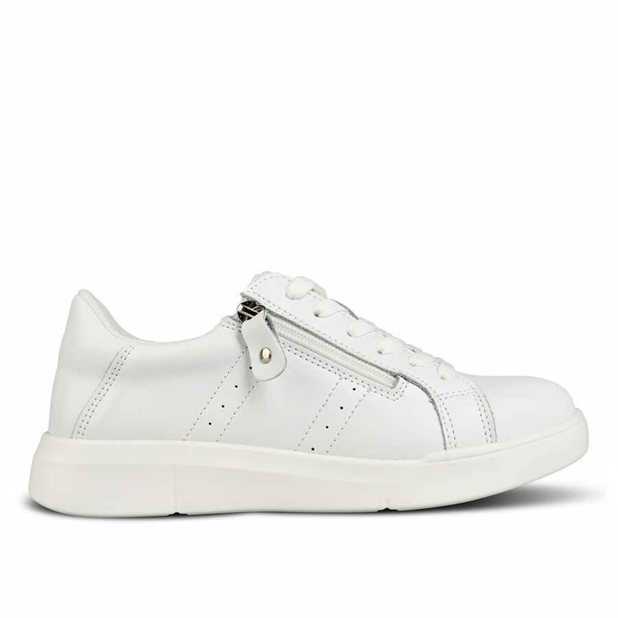 дамски маратонки естествена кожа бели 0