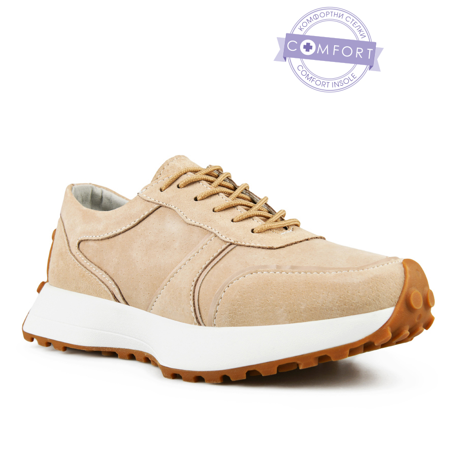 γυναικεία παπούτσια φυσικό δέρμα μπεζ 0