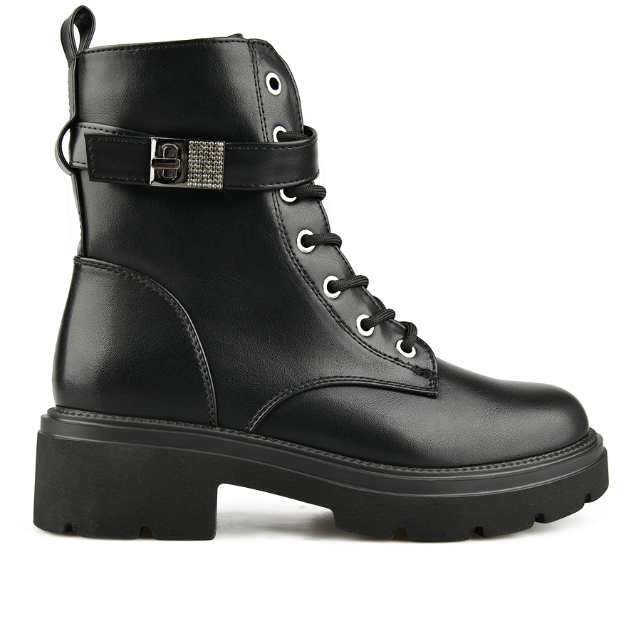 botine damă piele ecologică negru 0