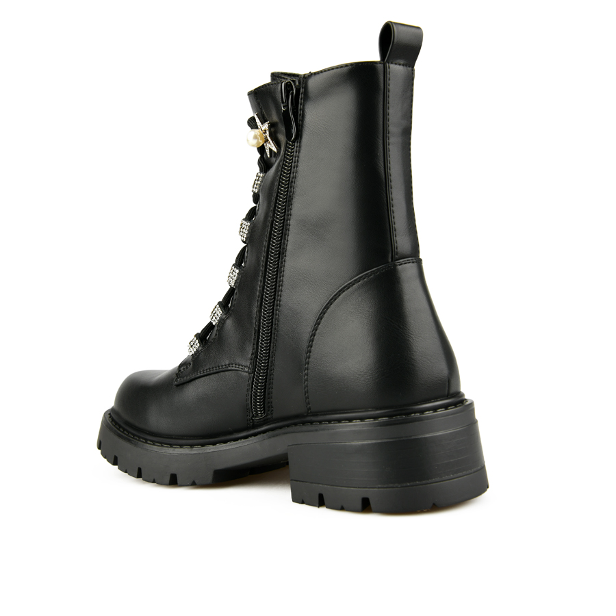 γυναικεία μποτάκια οικολογικό δέρμα μαύρο 3