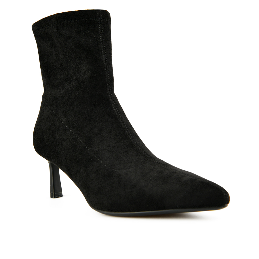 γυναικεία μποτάκια ύφασμα μαύρο 1