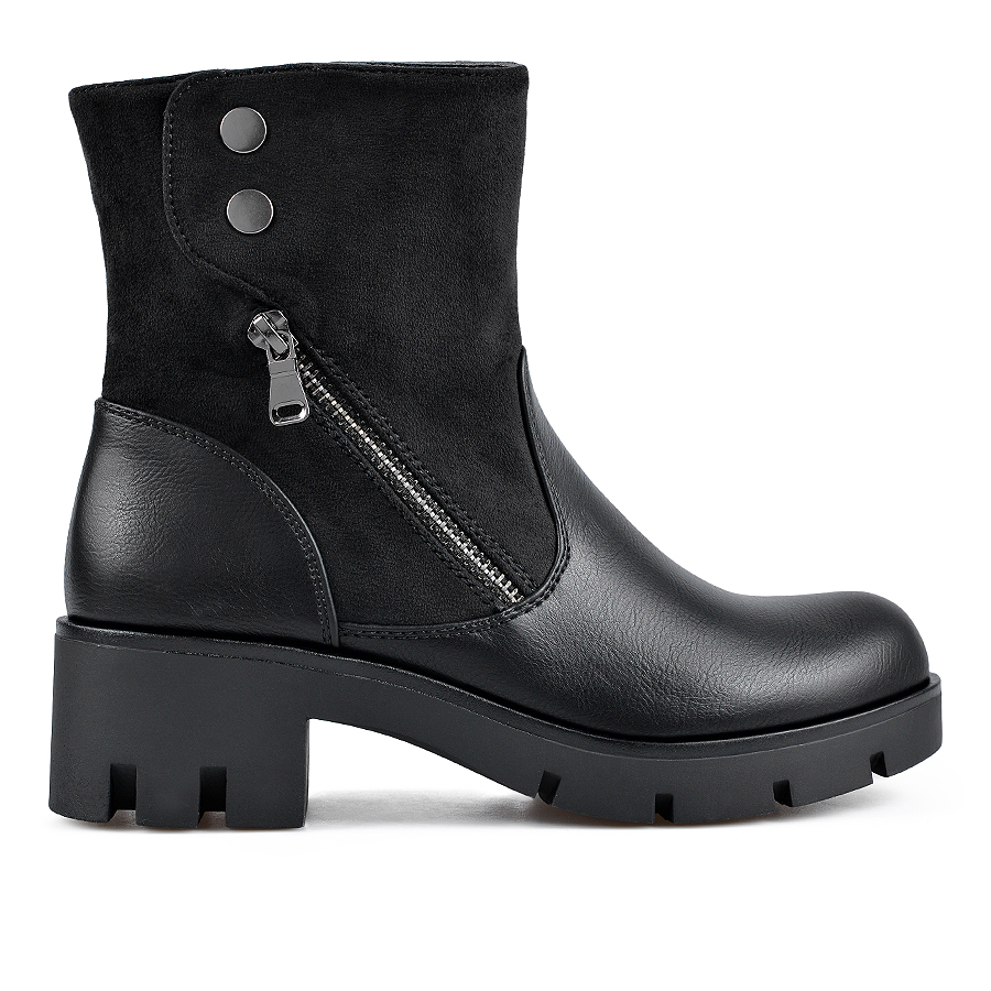 botine damă textil negru 0