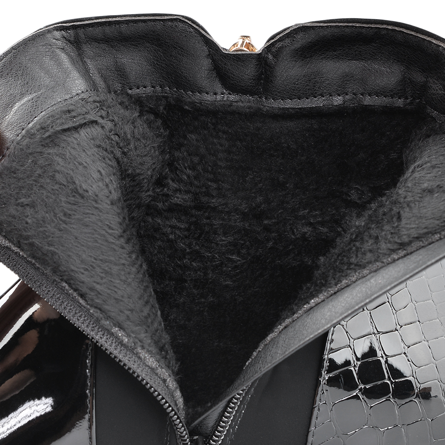 botine damă textil negru 5