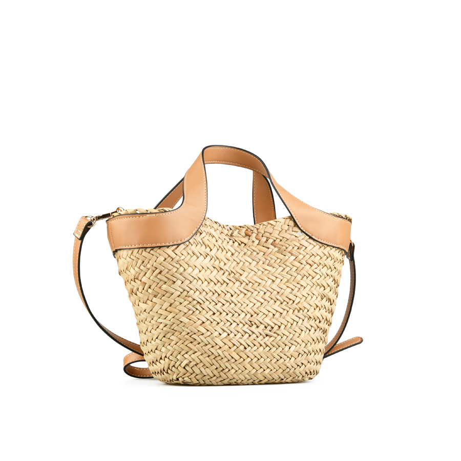 дамска чанта изкуствен материал бежова 0