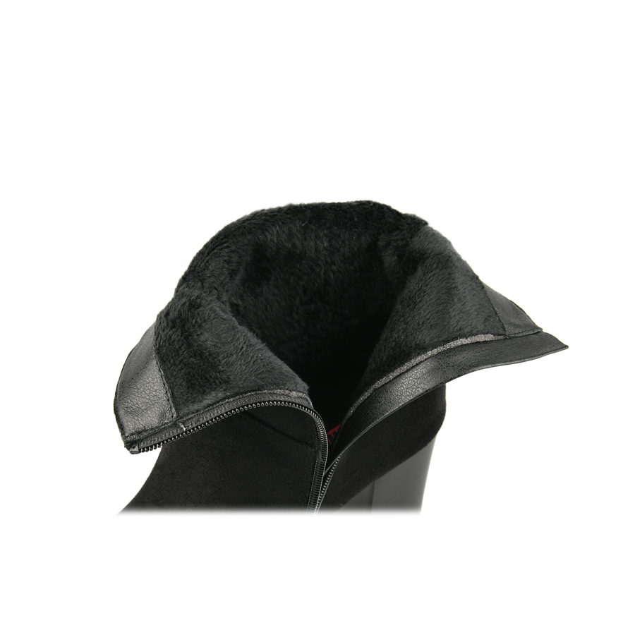 botine damă textil negru 5