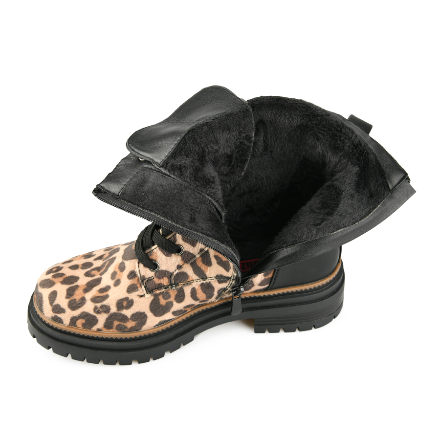 botine damă piele ecologică/textil maro 5