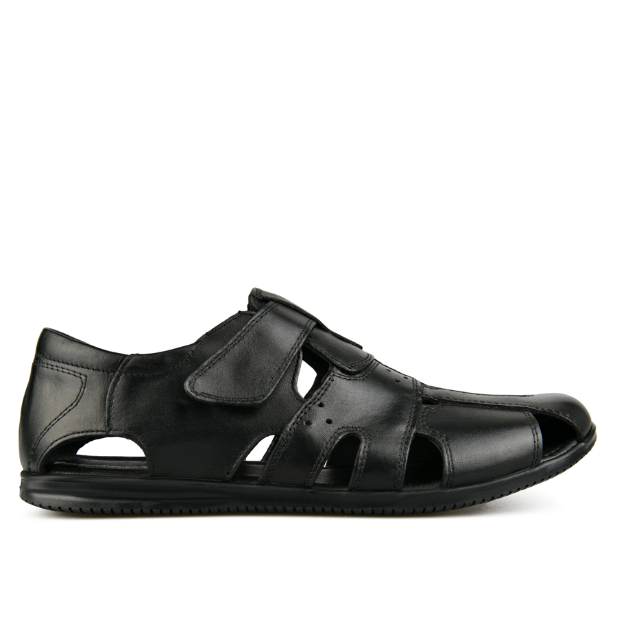 мъжки сандали естествена кожа черни 0