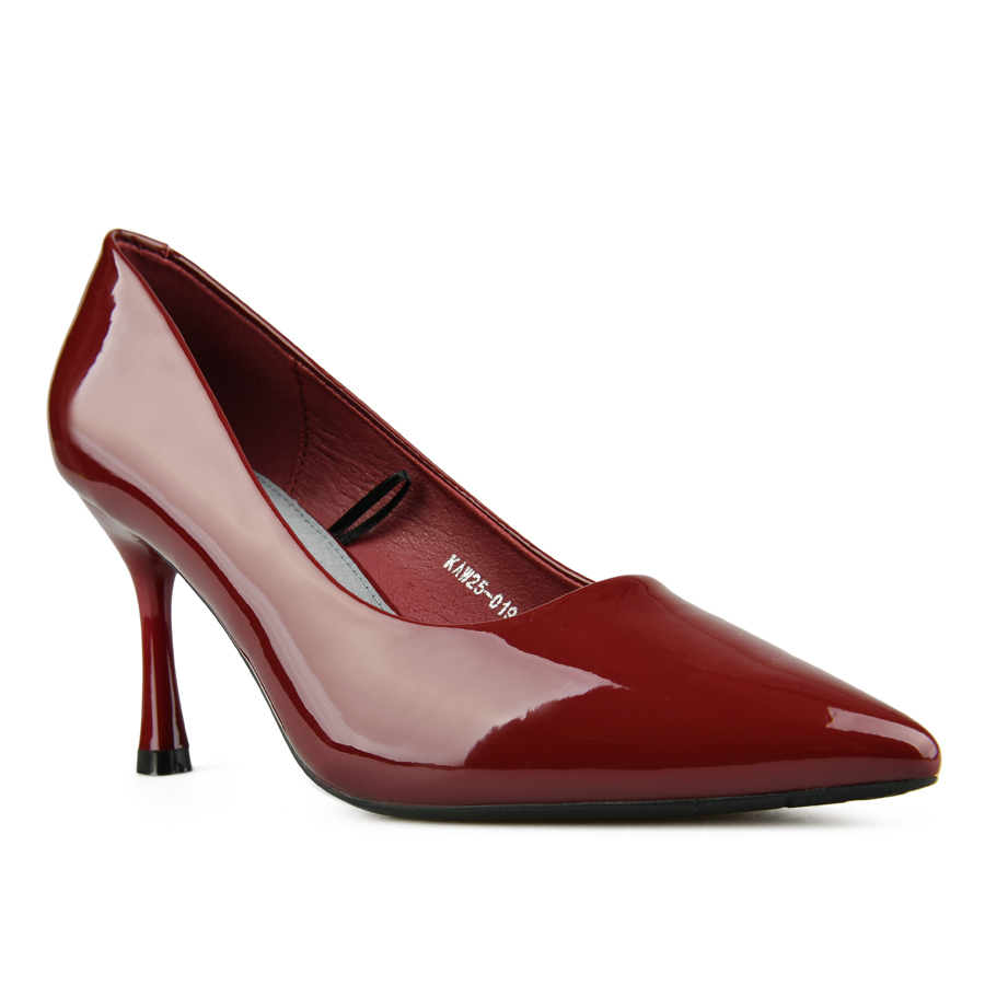 pantofi damă piele ecologică bordo 1