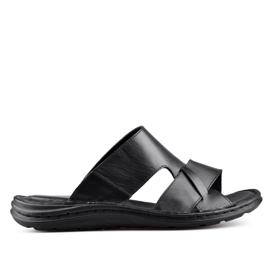 мъжки чехли естествена кожа черни 0