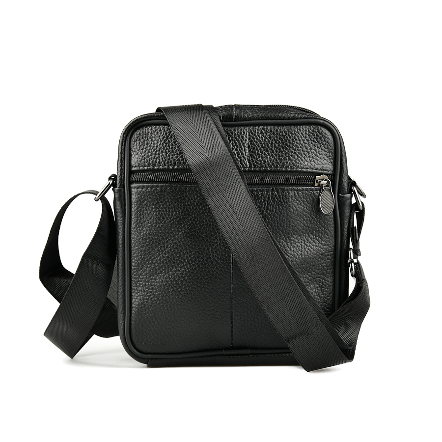 мъжка чанта естествена кожа черна 1