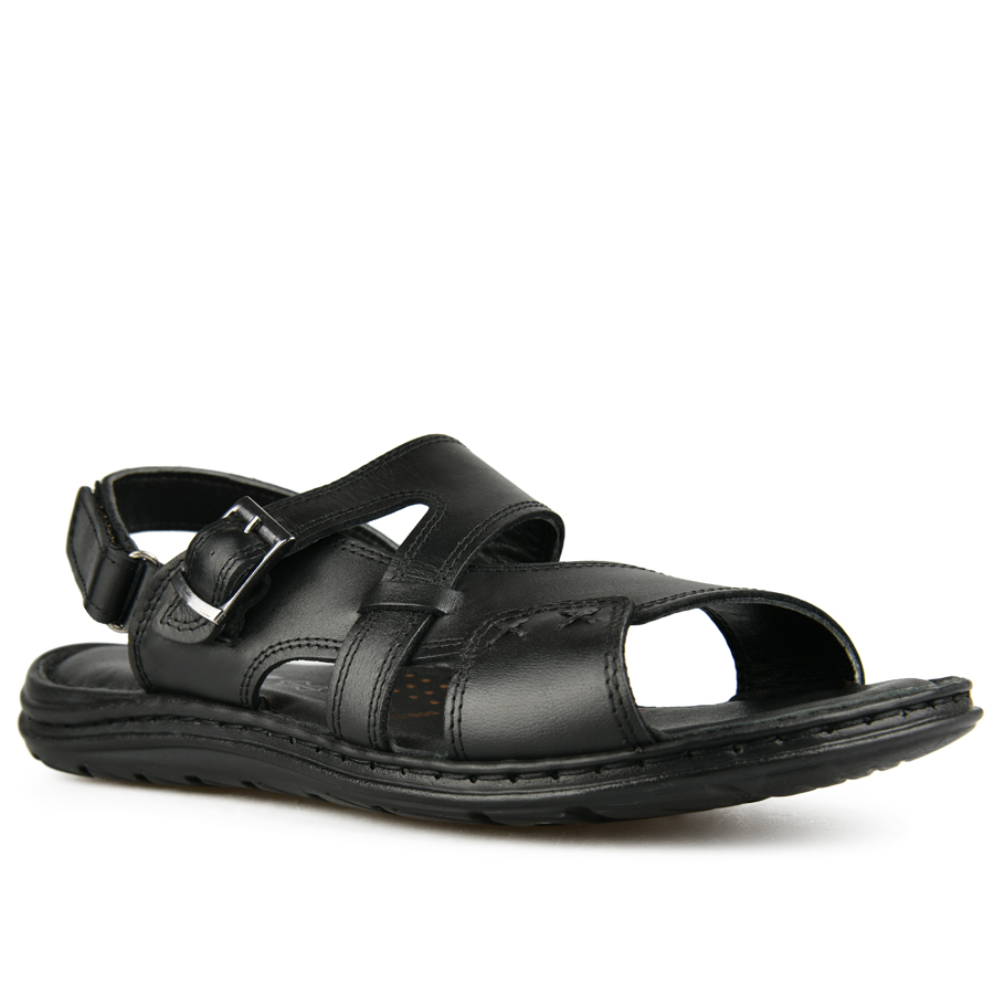 ανδρικά σανδάλια φυσικό δέρμα μαύρο 2