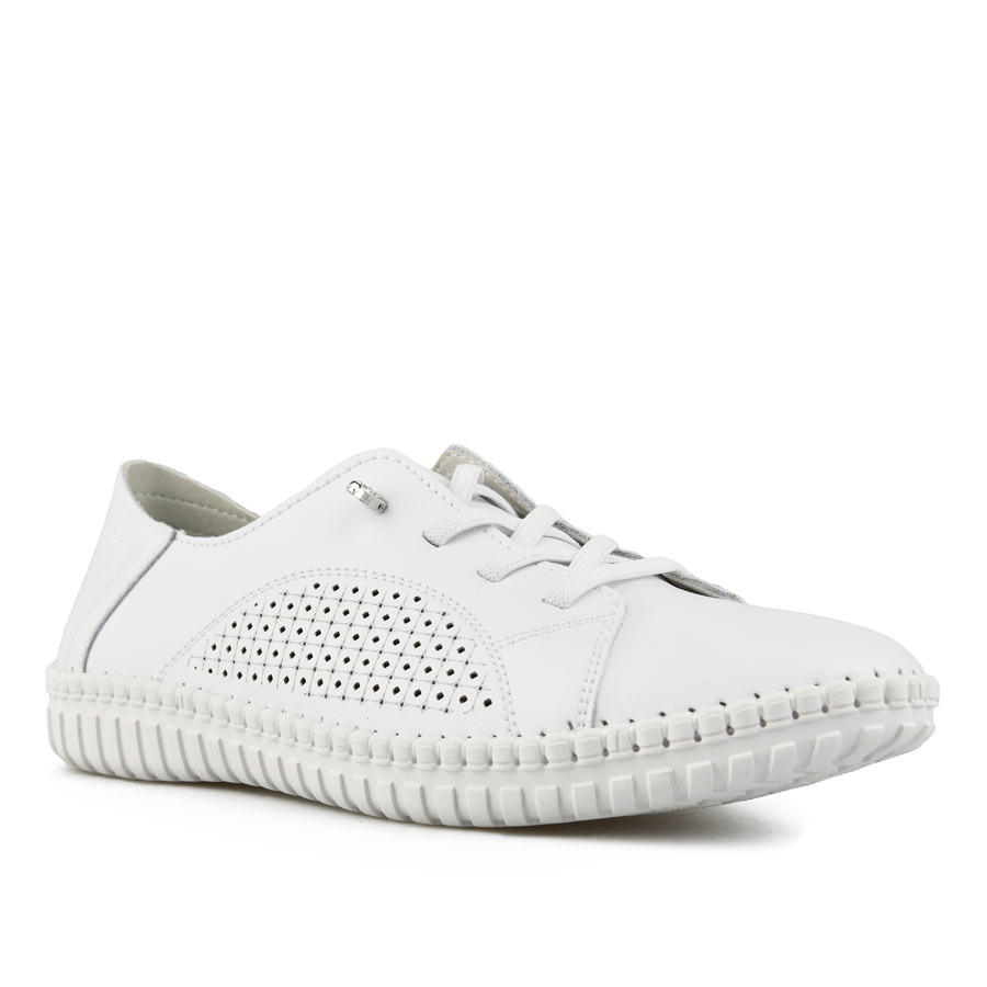 γυναικεία παπούτσια φυσικό δέρμα λευκά 2