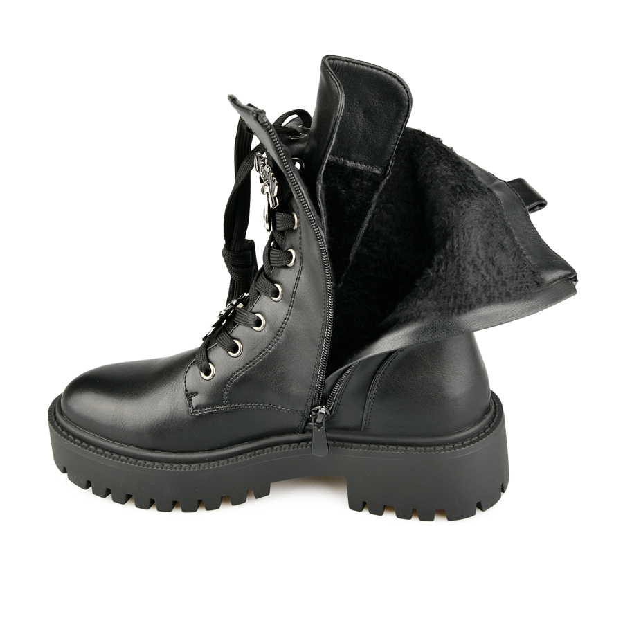 γυναικεία μποτάκια οικολογικό δέρμα μαύρο 5