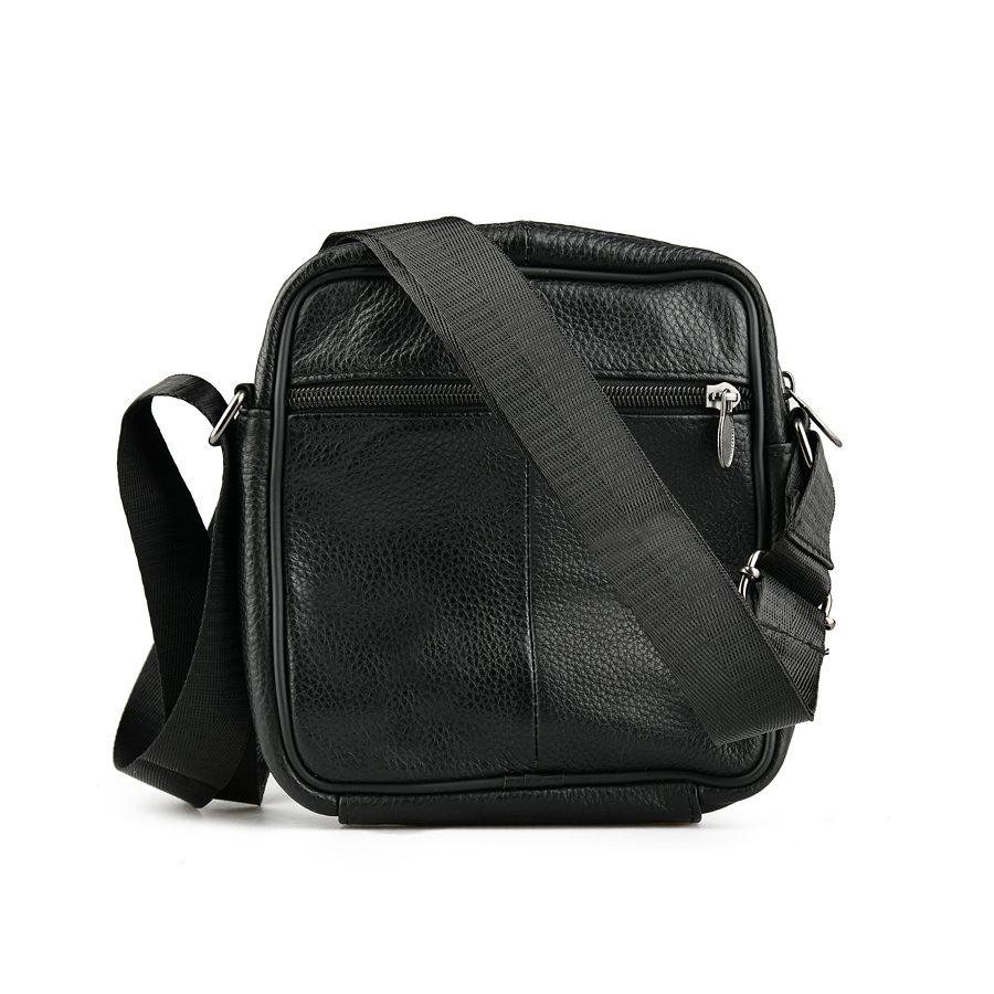 мъжка чанта естествена кожа черна 1